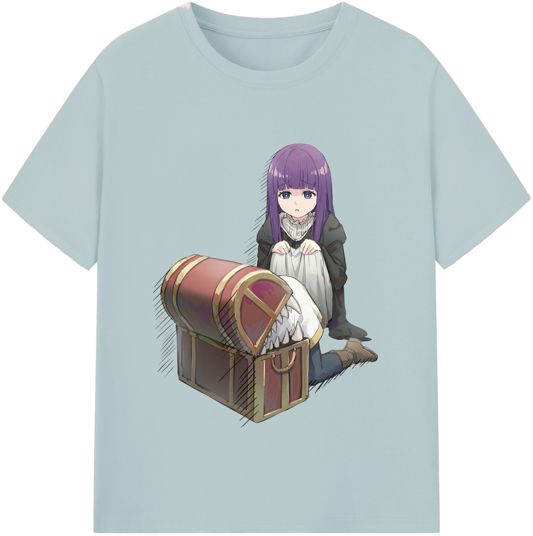 （画像用） 葬送のフリーレン Frieren 綿100％半袖Tシャツ（フロントプリント）